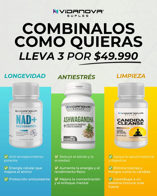 TRIPACK NAD/ASHWAGANDHA/CANDIDA